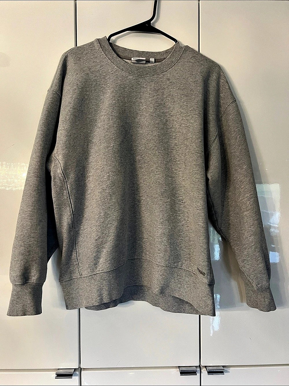TNA Cozy Fleece Boyfriend Crew Sweatshirt Gray Medium
